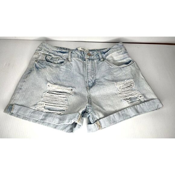 Forever 21 Pants - Forever 21 Ripped Distressed Blue White wash Denim Womens Shorts Size 27